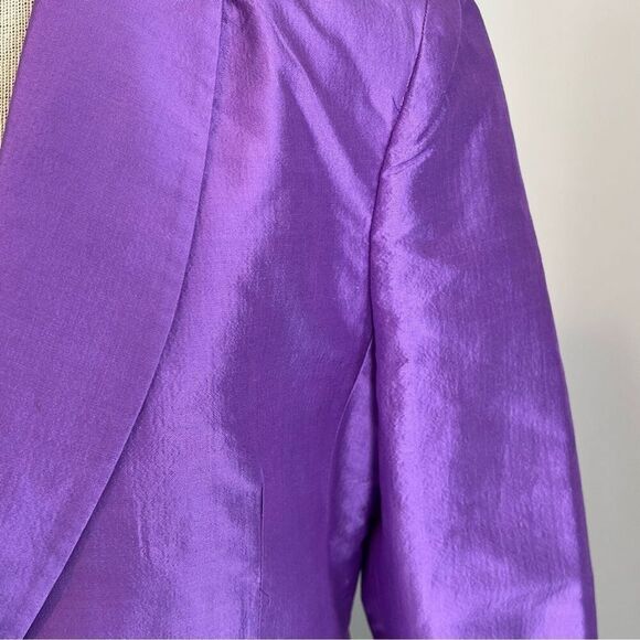 Javier Larrainzar Madrid Couture Purple Silk Dress blazer/Jacket size 44 - Picture 7 of 11